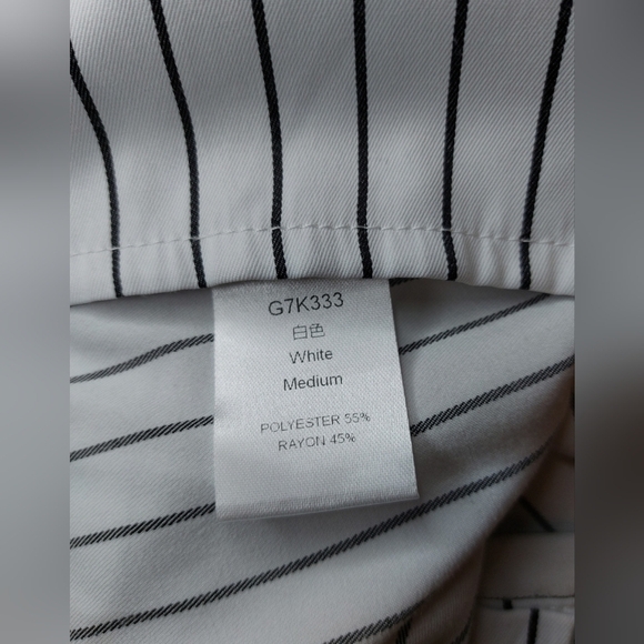 Pinstripe Shirt Dress Size Medium Long Sleeve Button Up Career Preppy Office - Picture 7 of 11